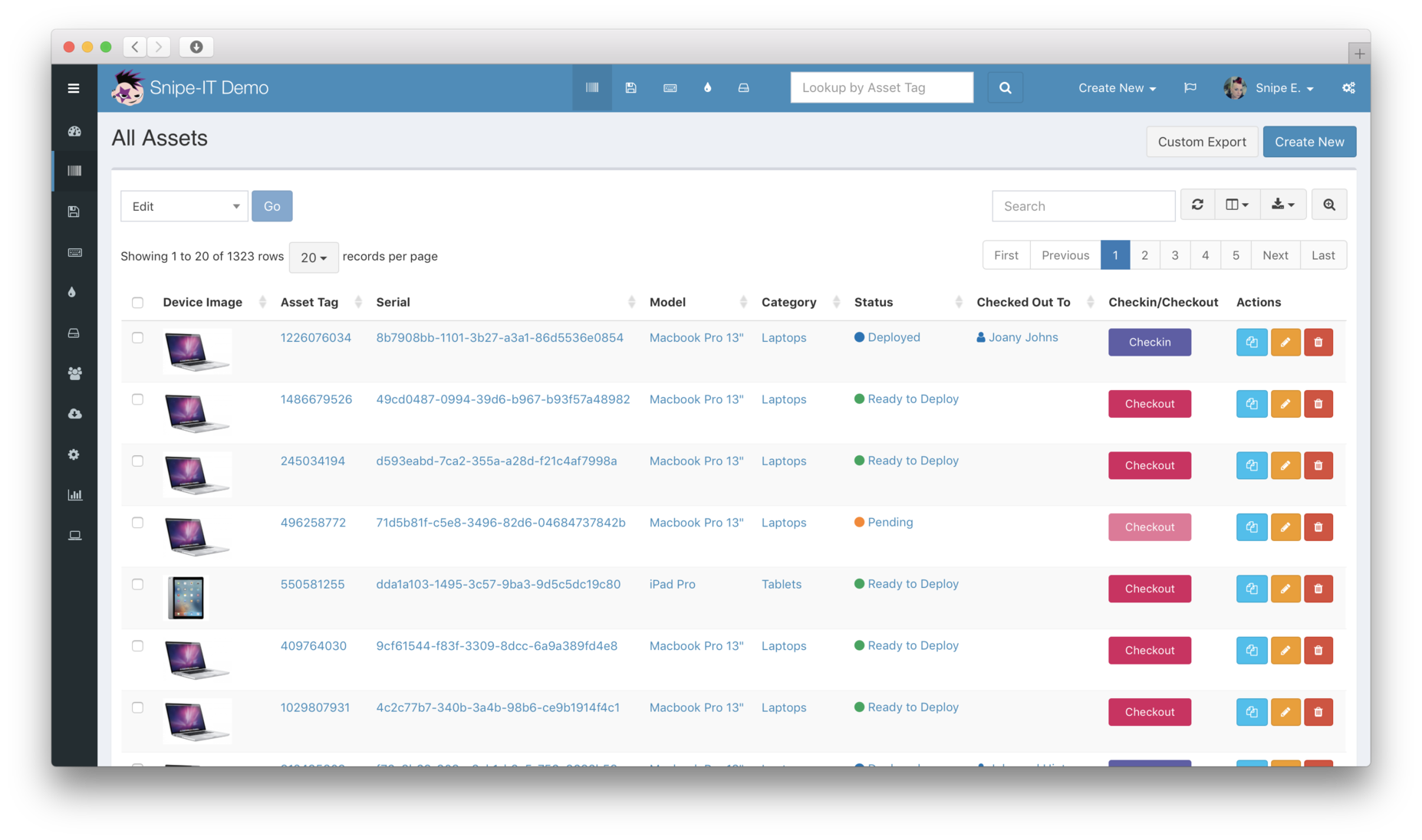 Asset Management Interface