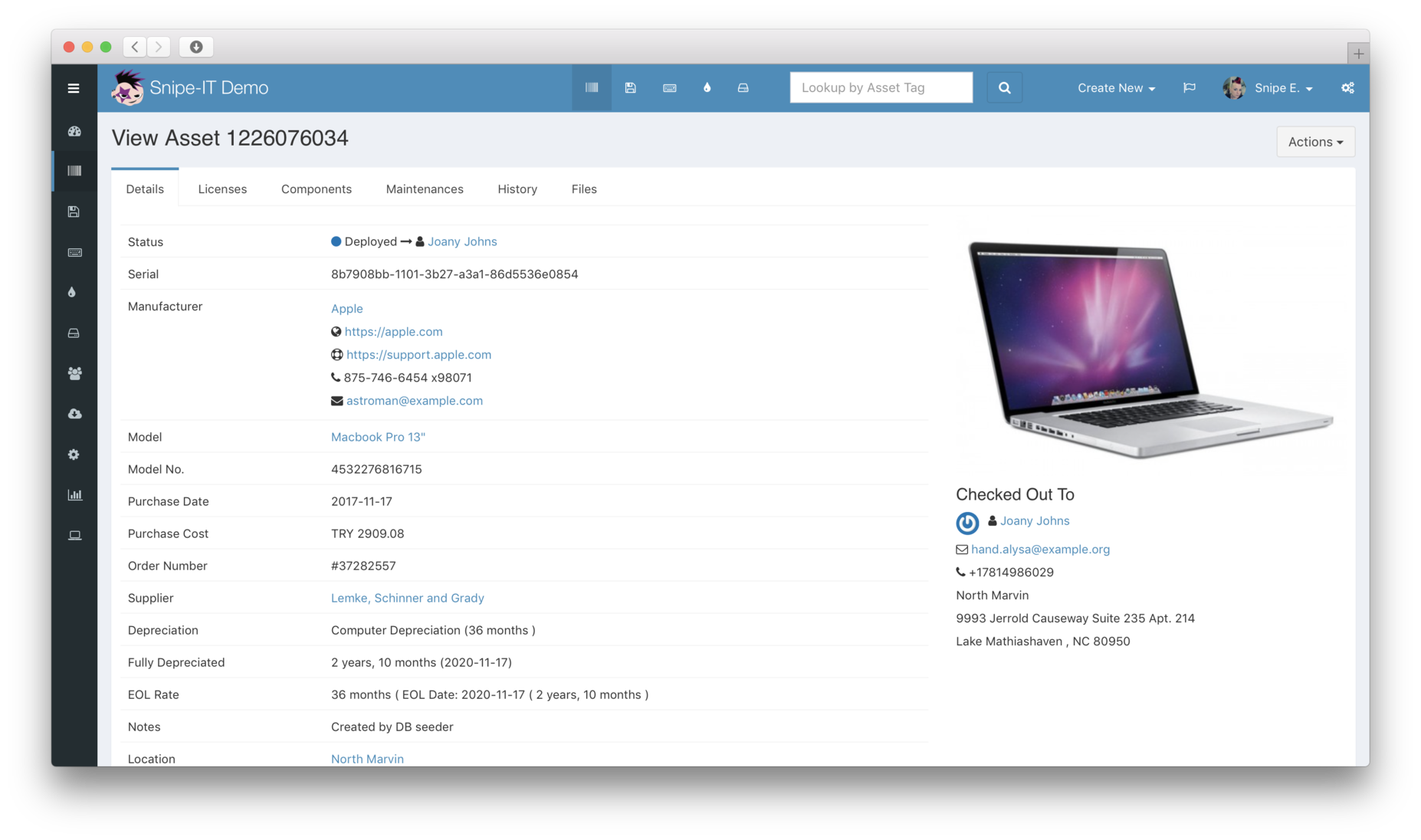 Asset Management Interface